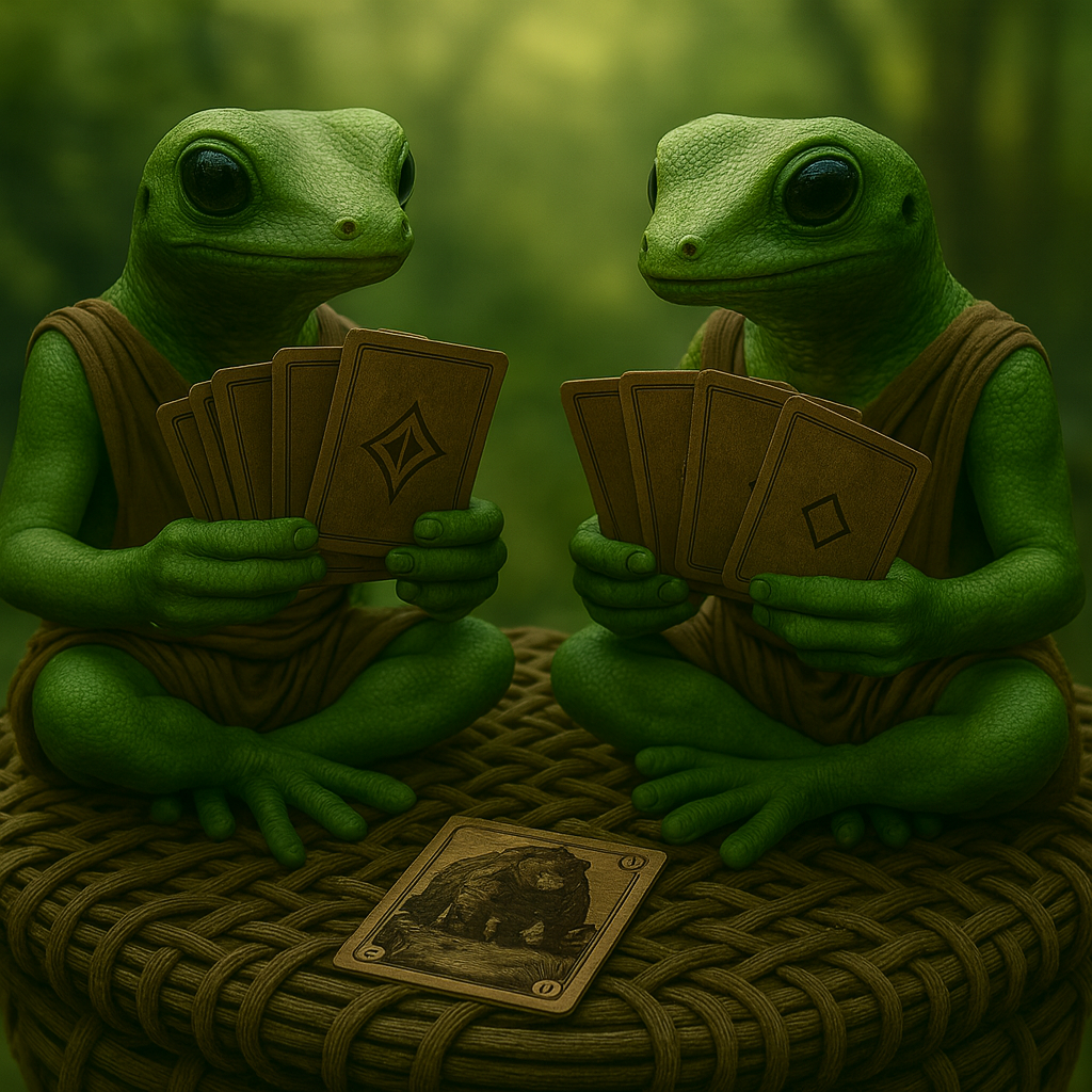 Kjann am Kartenspielen