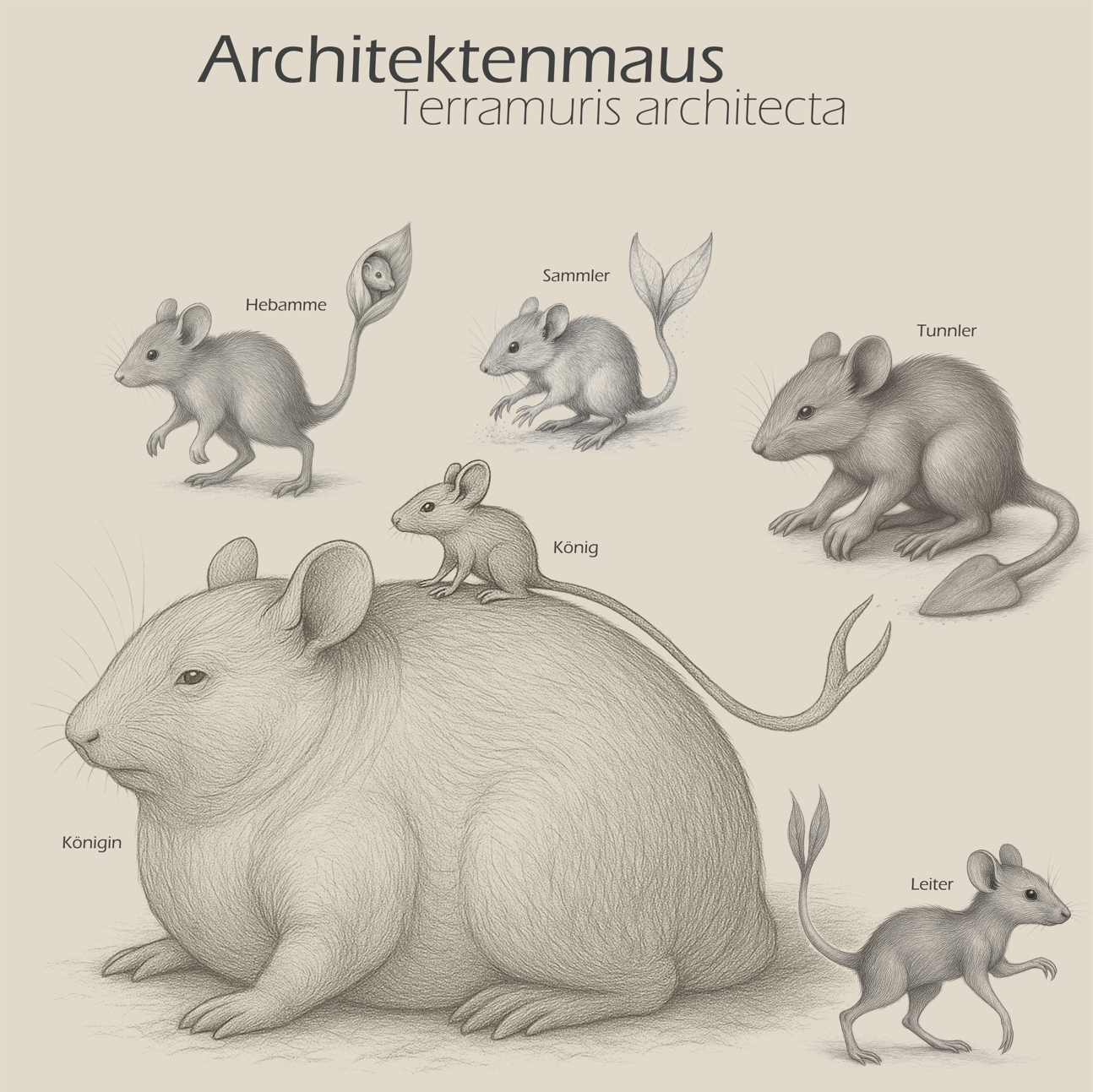 Architektenmaus Spezies Zeichnung